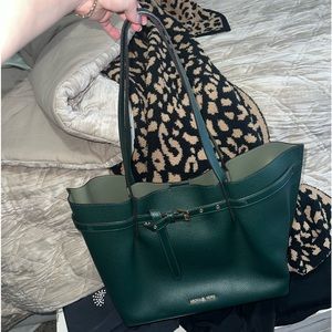 MICHAEL KORS LARGE DARK GREEN TOTE